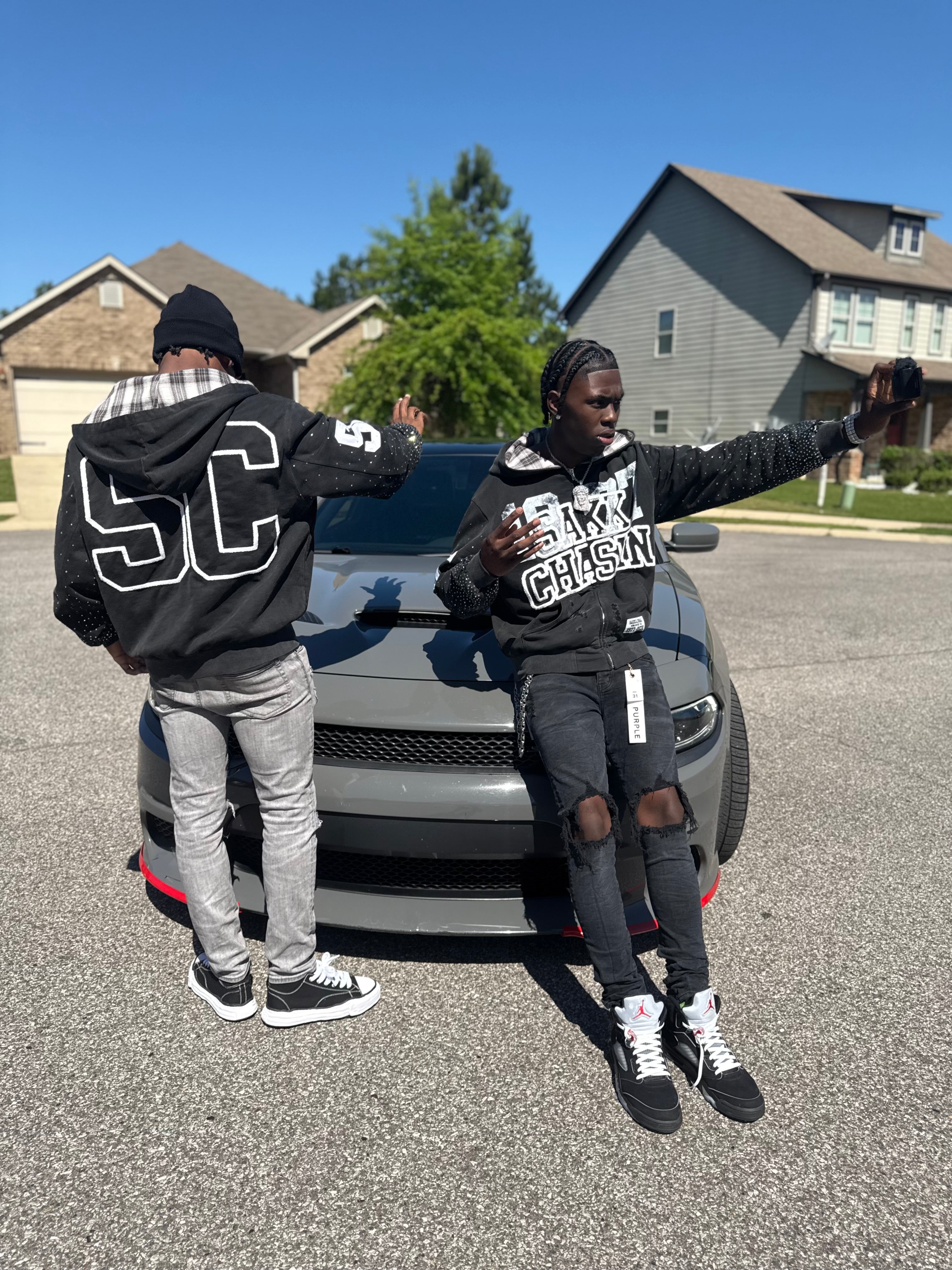 Black "Bag Chaser" zip up jacket